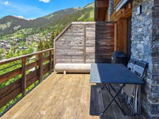 Enjoy breathtaking mountain views from this charming balcony, perfect for morning coffee or evening relaxation.