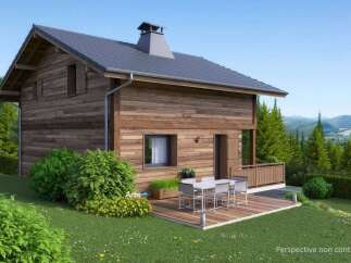 Experience serene mountain living in this charming wooden chalet, perfect for a cozy retreat.