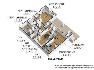 Discover this charming property featuring a spacious apartment with a dedicated living area (4.