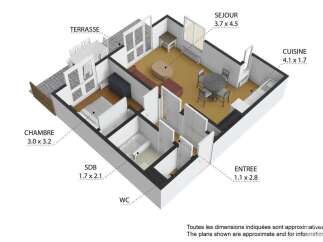 Discover this charming 3-bedroom apartment, featuring a spacious living area (3.