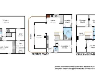 Discover this multi-level property featuring a spacious garage and studio apartment on the ground floor (RDC).
