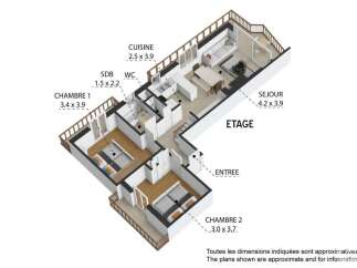 Discover this charming apartment featuring a spacious living area (SEJOUR) measuring 4.