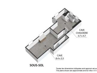 Explore this basement level featuring two distinct 'cave' areas, perfect for storage or potential development.