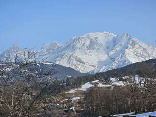 Experience breathtaking mountain views from this stunning property, nestled amidst the majestic Alps.