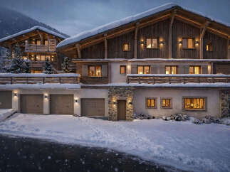 Experience luxury mountain living in this stunning chalet, perfect for a winter getaway.