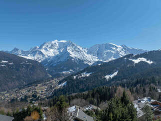 Experience breathtaking panoramic views of the snow-capped Mont Blanc massif from this stunning property.