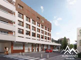 Discover modern living in this new construction building, featuring a striking facade with a mix of white, terracotta, and wood accents.