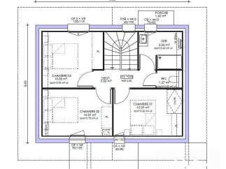 Discover this charming floor plan featuring three spacious bedrooms, including a master suite with an en-suite bathroom.