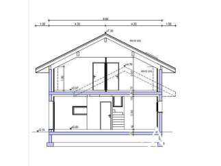 Discover this architectural drawing showcasing a multi-level home design with clear elevation markers and dimensions.
