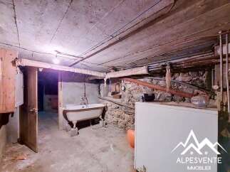 Discover the potential of this unique property, featuring a vintage clawfoot bathtub in a rustic basement setting.