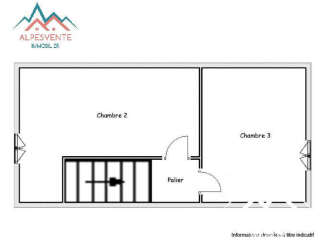 Discover this charming floor plan featuring two spacious bedrooms and a convenient landing area.