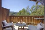 Enjoy breathtaking mountain views from this charming balcony, perfect for morning coffee or evening drinks.