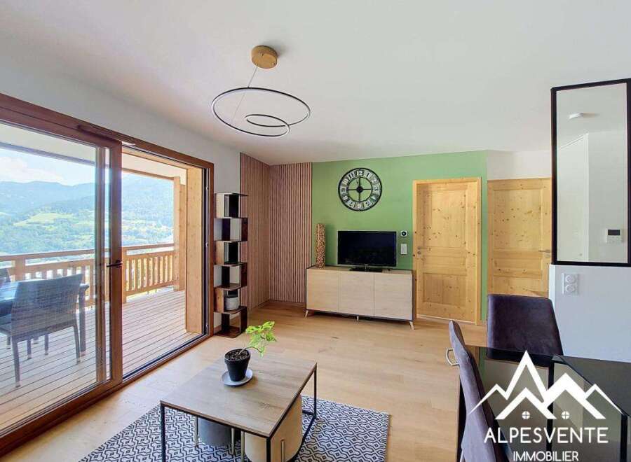 Experience modern mountain living in this beautifully appointed living and dining area.