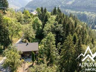 Nestled amidst lush greenery and towering pine trees, this charming chalet offers a serene mountain retreat.