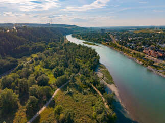 Experience breathtaking views of the river valley and city skyline from this prime location.