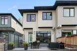 Experience modern living in this stunning home featuring a sleek exterior and a spacious backyard oasis.