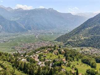 Experience breathtaking panoramic views from this stunning property nestled in the Swiss Alps.
