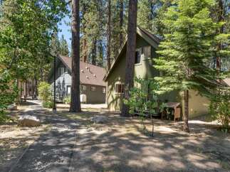 Nestled among tall pine trees, this charming property features two distinct cabins, perfect for a getaway or rental income.
