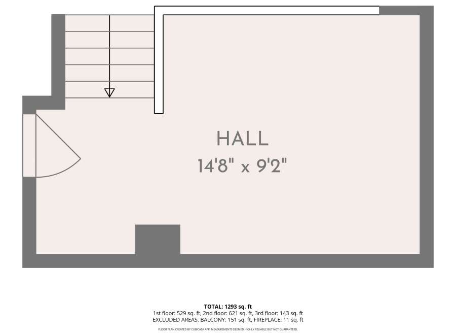Discover this spacious hall, measuring an impressive 14'8' by 9'2', perfect for creating a grand entrance or a versatile living area.
