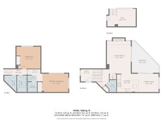Discover this multi-level home featuring a spacious primary bedroom and an additional bedroom on the first floor, perfect for guests or family.