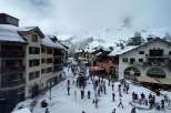 Experience the charm of this ski resort village, featuring traditional alpine architecture dusted with fresh snow.