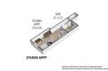 Discover this charming studio apartment featuring a well-proportioned living space of 7.