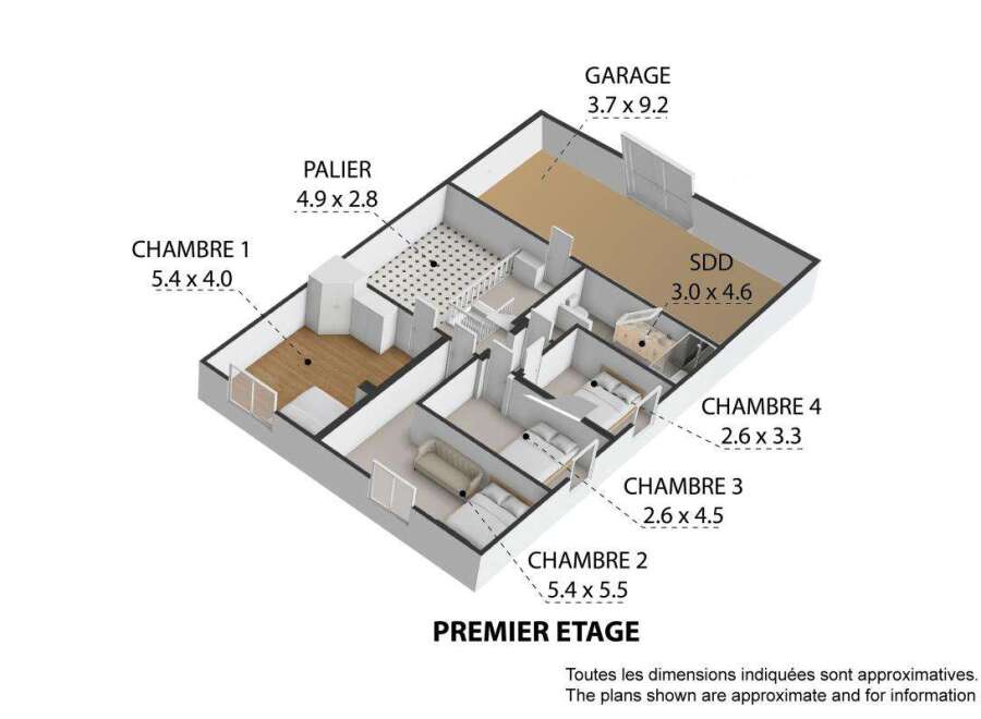 Discover this charming first-floor residence featuring four spacious bedrooms, including a master suite and three additional well-appointed rooms.