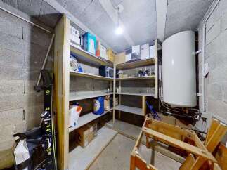 Discover ample storage solutions in this versatile basement space, perfect for organizing your belongings.