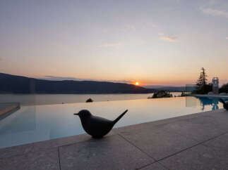 Experience breathtaking sunset views from this exquisite infinity pool, perfect for unwinding in style.