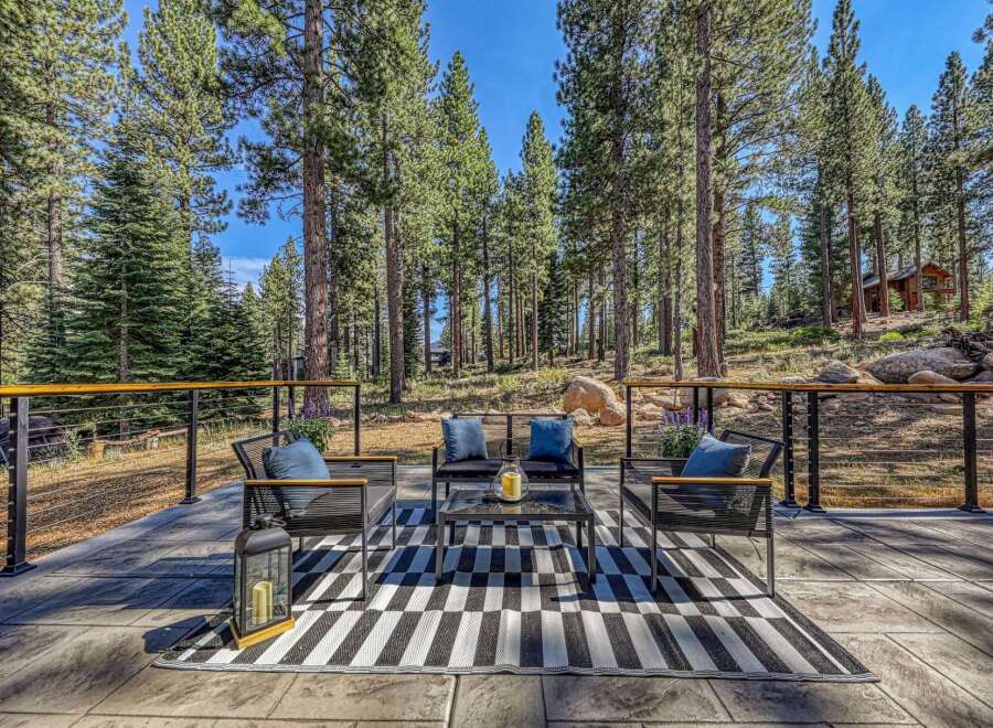 Enjoy the serene mountain lifestyle from this stunning deck, perfect for outdoor entertaining or quiet relaxation.