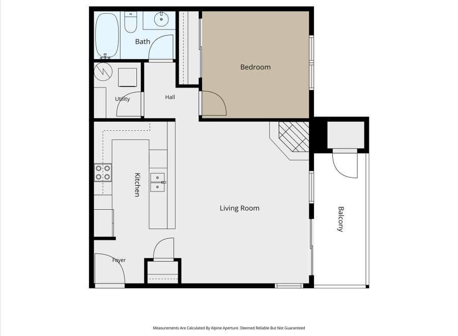 Discover this charming floor plan featuring a spacious living room perfect for relaxation and entertainment.