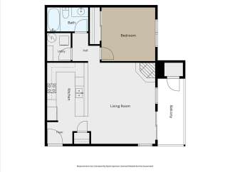 Discover this charming floor plan featuring a spacious living room perfect for relaxation and entertainment.