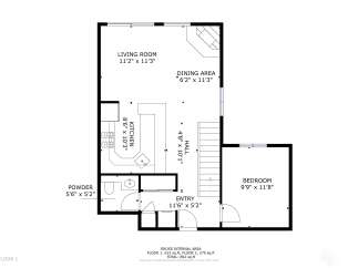 Discover this charming floor plan featuring a spacious living room, a well-appointed kitchen, and a separate dining area perfect for entertaining.