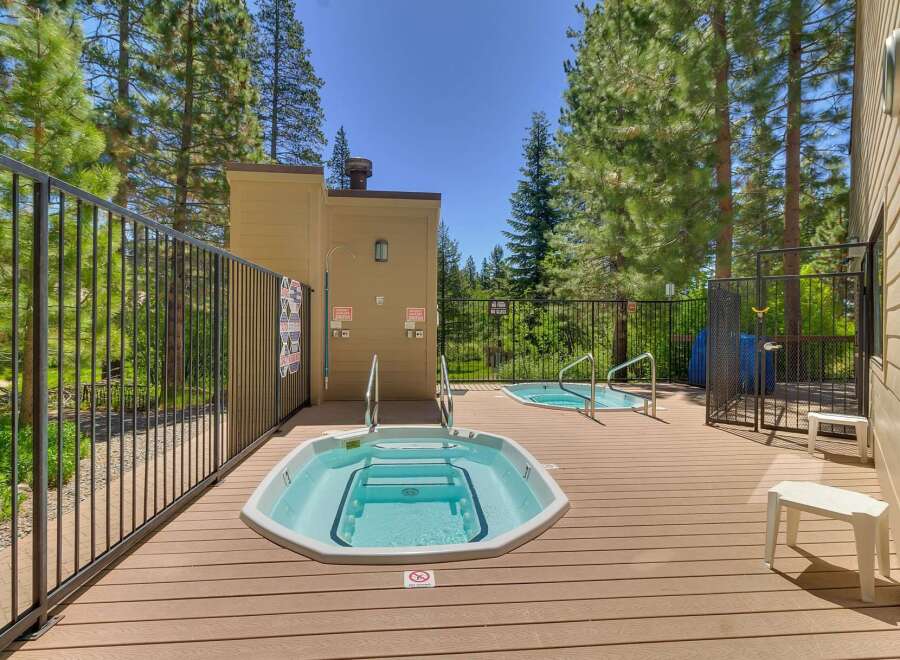 Enjoy ultimate relaxation in this property's inviting outdoor hot tubs, perfect for unwinding after a day of adventure.