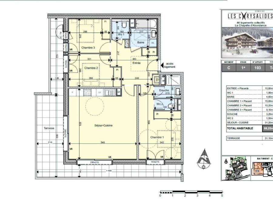 Discover this spacious 4-bedroom apartment in the Les Chrysalides residence, offering 88.