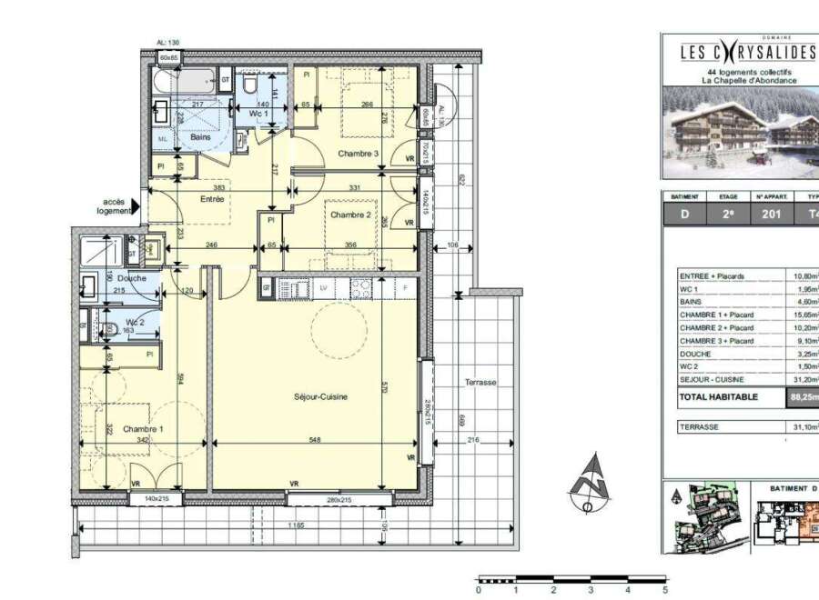 Discover this spacious T4 apartment in the 'Les Crysalides' residence, located in La Chapelle d'Abondance.