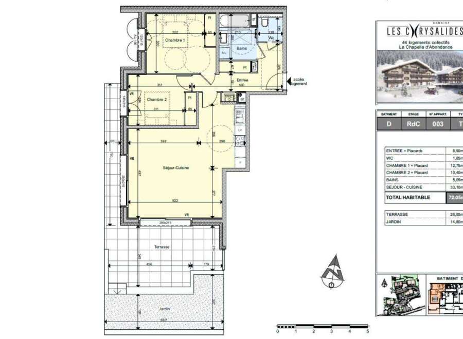 Discover this charming T3 apartment in the Les Crysalides residence, located in La Chapelle d'Abondance.