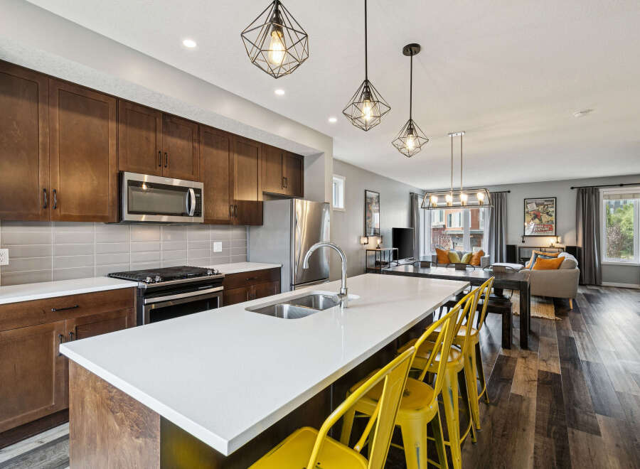 Experience modern living in this stunning open-concept kitchen and living area.