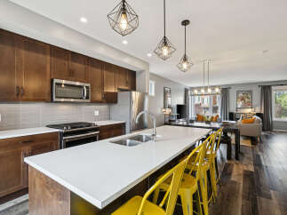 Experience modern living in this stunning open-concept kitchen and living area.