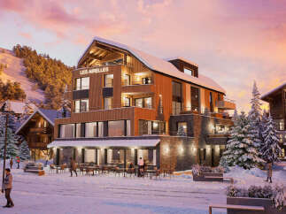 Experience luxury mountain living at Les Airelles, a stunning ski resort property nestled amidst snow-covered peaks and evergreen forests.