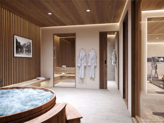 Indulge in ultimate relaxation with this luxurious spa and wellness area.
