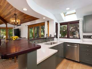 Experience the perfect blend of rustic charm and modern convenience in this stunning kitchen.