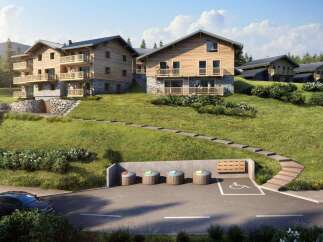 Experience luxury mountain living in this stunning chalet-style development, nestled amidst lush greenery and scenic mountain vistas.
