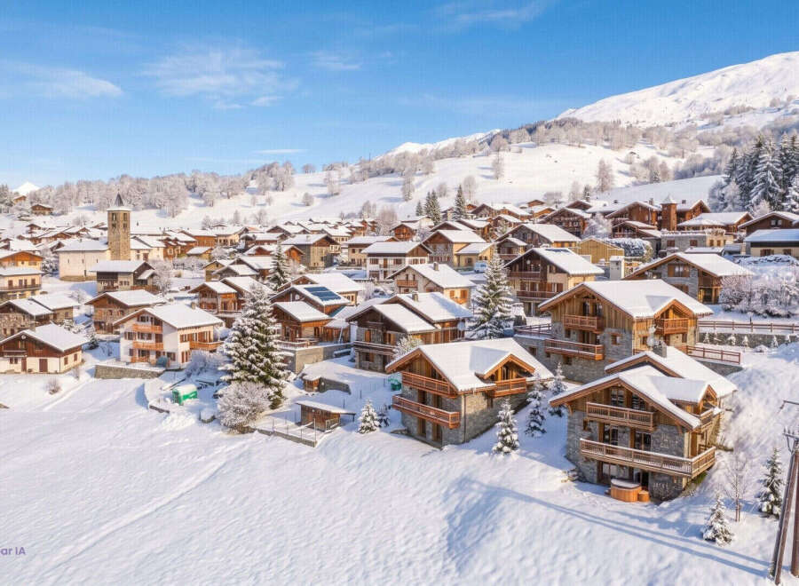 Experience the charm of a winter wonderland in this picturesque alpine village.