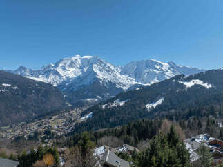 Experience breathtaking panoramic views of snow-capped mountains from this stunning property.
