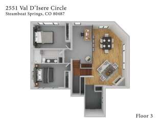 Discover this stunning 3rd-floor unit at 2551 Val D'Isere Circle in Steamboat Springs, CO.