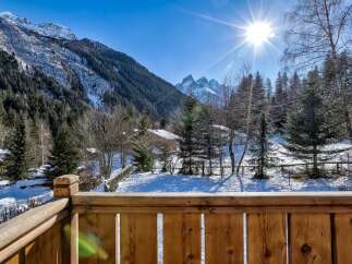 Experience the magic of a winter wonderland from this charming mountain retreat.