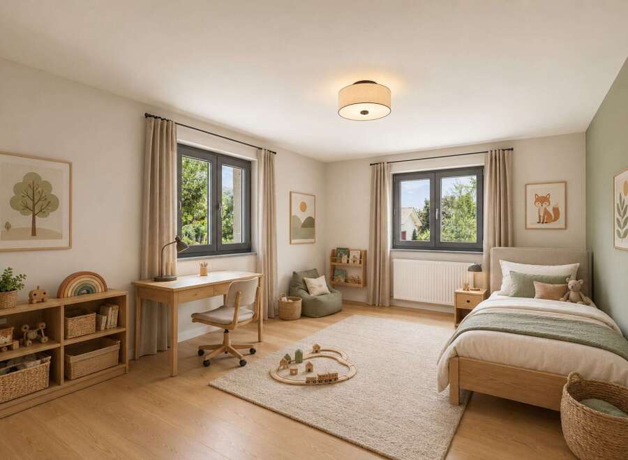 Discover this charming children's bedroom, perfect for fostering creativity and play.