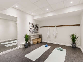 Transform your home into a personal sanctuary with this dedicated yoga and meditation space.