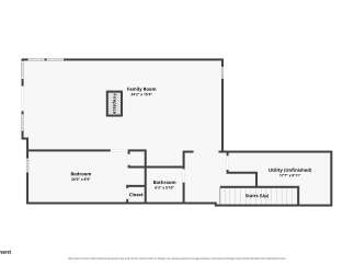 Discover the potential of this unfinished basement, featuring a spacious family room with a cozy fireplace, a large bedroom, and a convenient bathroom.